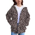 thumbnail image 4 of Kiijoy Girls Leopard Print Fleece Coat Zip Up Cat Ears Hooded Jacket Outerwear, Sizes 2-14, 4 of 4