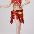 thumbnail image 5 of SEMPAI Women Tassel Sequin Scarf Skirt Belly Dance Performance Costume Ballroom Dancewear, 5 of 5