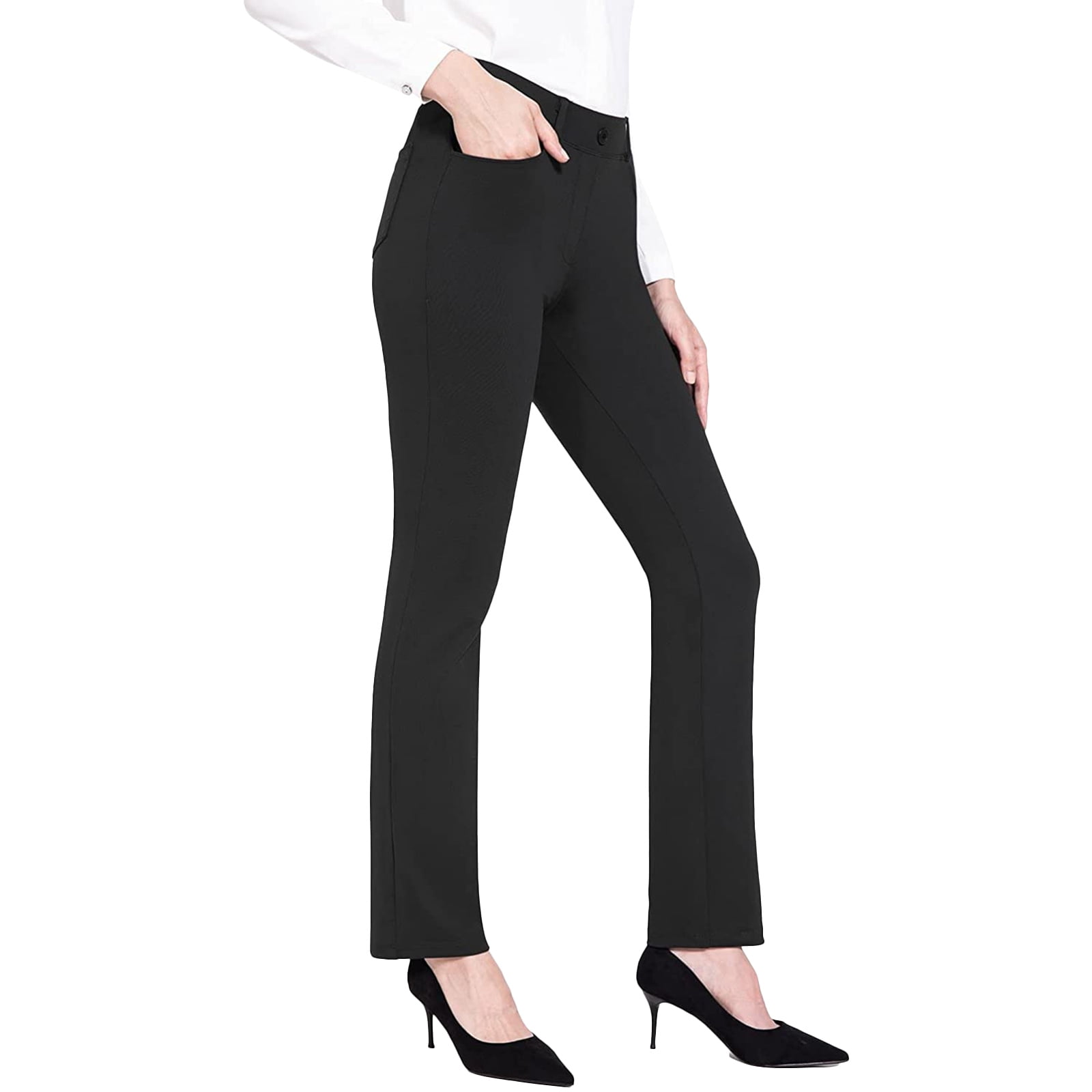 neezeelee Dress Pants for Women Comfort High Waist Skinny Stretch Slim Fit  Leg Easy into Pull on Ponte Pants for Work (Black, 2 (X-Small)) at Amazon  Women's Clothing store