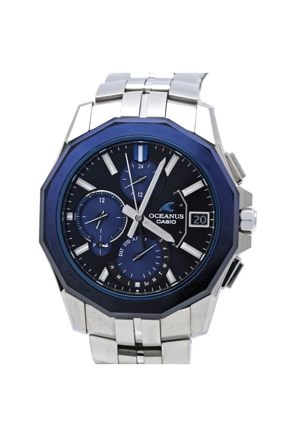 Pre-Owned CASIO Oceanus Manta Date OCW-S6000-1AJF Men's Titanium Watch 40484