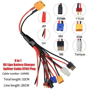 HobbyFlip XT60 Male to Four XT60 Female Power Distribution Lead XT-60  Adapter Compatible with RC Aircraft 