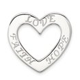 thumbnail image 1 of Pendentif en Forme de Cœur en Argent Sterling 925 Foi, Espoir et Amour, 1 of 2