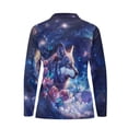 thumbnail image 5 of Yuyamidu Wolf Long Sleeve Golf Shirt for Women Galaxy Tennis Tops Breathable Running Shirt with Collar Sport Athletic Outfits Size XS, 5 of 8