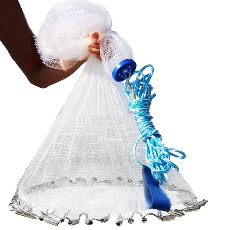 Moclever 12ft Diameter Fishing Cast Net, Heavy Duty Hand Cast Net with Chain Sinker Easy Throw - Walmart.com Moclever 12ft Diameter Fishing Cast Net, Heavy Duty Hand Cast Net with Chain Sinker Easy Throw - Walmart.com