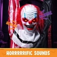thumbnail image 6 of Joyfy 65" Halloween Hanging Scary Clown Decorations with Chain, with LED Lights Talking Animatronics Decor Outdoor Indoor for Haunted House Lawn Yard Patio, 6 of 9