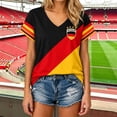 thumbnail image 2 of 2026 Soccer Cup Jersey Unisex, V-Neck Short Sleeve Germany Flag Shield Graphic Top - Breathable Fan Shirt for Men and Women Match Day & Casual Wear Vermilion S, 2 of 5