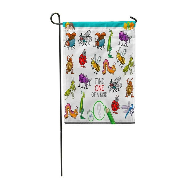 POGLIP Cartoon of Find One Kind Educational Activity Game Garden Flag Decorative Flag House Banner 28x40 inch