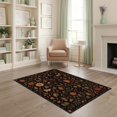 thumbnail image 2 of ODIKA 4'x6' Washable Area Rug Pet Friendly, Non-Shedding Black Gold Floral Night Garden Design Elegant Botanical with Celestial Accents for Bedroom, Reading Nook, 2 of 7