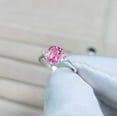 thumbnail image 2 of Natural pink sapphire ring, oval cut pink sapphire ring, 925 sterling silver ring, pink sapphire engagement ring, lab grown pink sapphire ring, 2 of 3