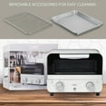 thumbnail image 4 of Mini Toaster Oven: 600W Power, Precision Timer, Auto Shutoff, and Culinary Delights Up To 450 Degrees, Cream, 4 of 14