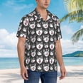 thumbnail image 2 of KLL Men's Hawaiian Shirt Short Sleeve Button Down Beach Shirts-HUSKY Face, 2 of 5