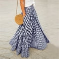 thumbnail image 2 of Clearance!BKQCNKM Maxi Skirt, Long Skirts for Women, Flowy Skirts for Women, High Waisted Skirts for Women, A Line Skirt, Plaid Skirt, Blue 4XL, 2 of 3
