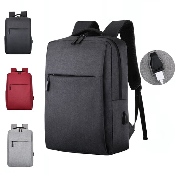 16 Inch Slim Waterproof Laptop Backpack with USB Charging Port, Casual Daily Bag ,Black