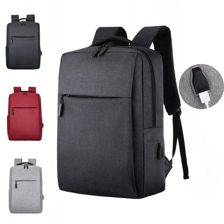 16 Inch Slim Waterproof Laptop Backpack with USB Charging Port, Casual Daily Bag ,Black