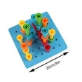 thumbnail image 3 of Rubber Pegboard Stacking Toy Set - Occupational Therapy Pegs for Toddlers Ages 3-5, Montessori Sorting & Color Matching Activity - 25 Tall-Stacker Pegs Rubber 8" Pegboard(Non-Toxic), 3 of 8