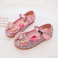 thumbnail image 1 of Disney-zapatos de fondo suave de dibujos animados para niña, zapatillas de princesa de Elsa, zapatos de cristal congelado, zapatos planos de cuero para niña con flores, 1 of 4
