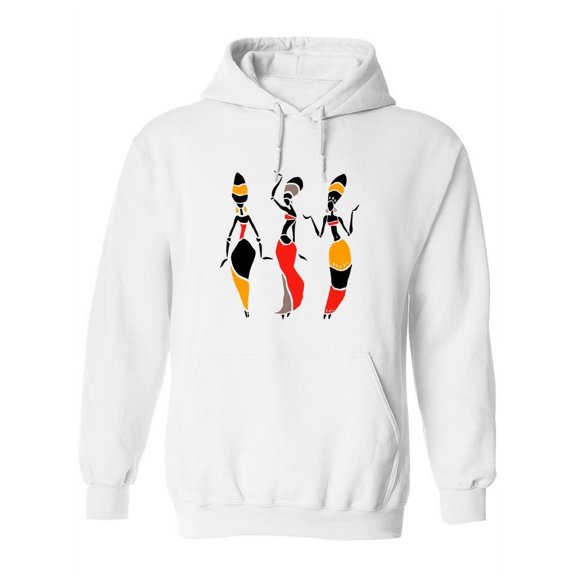 Dancing Afro - Women Hoodie, White, Large
