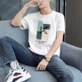 thumbnail image 2 of Camisetas de hombre para gimnasio, camisetas blancas con gráficos para hombre, camisetas de algodón 100 % jaspeado, ropa barata y ropa de calle cómoda, estilo Y2k, 2 of 5