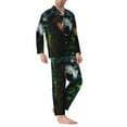 thumbnail image 2 of Sikiie Realistic Style Colorful Wolf A Mens Pajama Set, Soft Warm Long Sleeve Sleepwear, Cozy Button-Down Pjs for Men-Large, 2 of 7