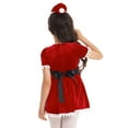 thumbnail image 3 of Miutii Girls Elf Christmas Clothes Santa Claus Ruffled Sleeves Velvet Dress with Hat Belt Fancy Dress Up Red 9-12 Months, 3 of 7