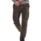 thumbnail image 1 of Pantalones largos para hombre, informales, lisos, con bolsillo, cintura elástica, para exteriores, con cordón ajustable, para trabajo, 1 of 7