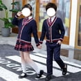 thumbnail image 5 of Unisex Kids and Toddlers' V-Neck Cotton Uniform Cardigan Sweaters Soft Striped Trim Cable Knit Sweater Boys School Outerwear, 5 of 5