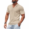 thumbnail image 4 of Krdevn Men's V Neck Shirts Short Sleeve Casual Stylish Beach Vacation T Shirt Summer Hippie Tops,S, 4 of 8