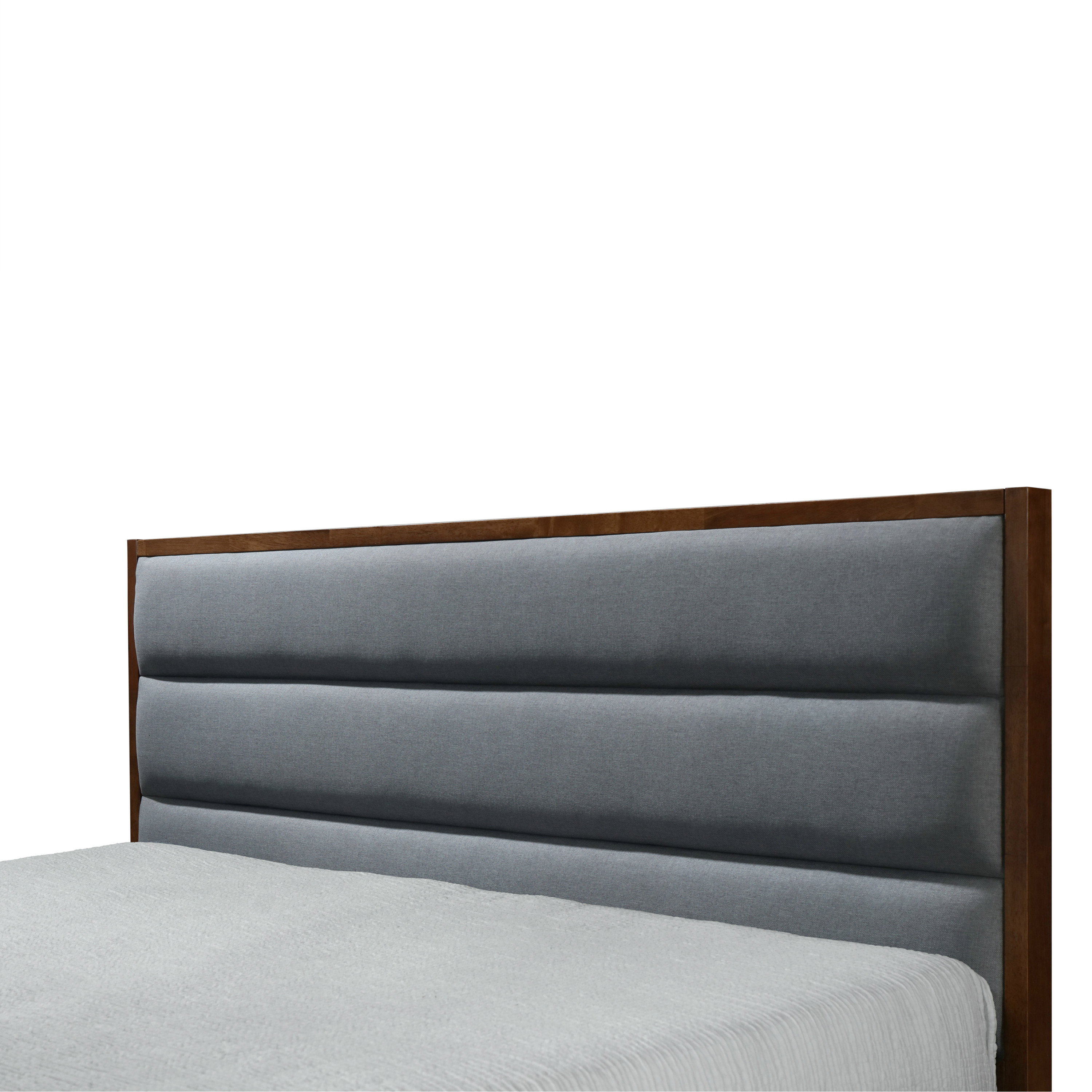 Dg Casa Orlando Mid Century Modern Platfrom Bed Frame With Tufted Upholstered Headboard Queen Size In Grey Fabric Walmart Com Walmart Com