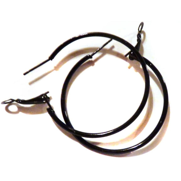 Medium Black Hoop Earrings 1.5 inch Hoops Thin Hoop Earrings