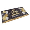 thumbnail image 3 of Dekaim Backdrop, Happy Birthday Backdrop Washable Black Gold Balloon Fireworks Sign 16th Birthday Backdrop for Bedroom Yard, 3 of 8