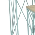 thumbnail image 3 of Mito 3pc Nesting Plant Stand Table, Brown Wood Top, X Cross Blue Metal, 3 of 5