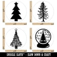 thumbnail image 2 of Christmas Trees Artsy Solid Snowglobe Rubber Stamp Set for Scrapbooking Crafting Stamping - Medium 1 Inch, 2 of 7