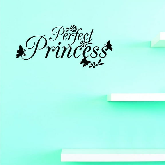 Custom Decals Perfect Princess Wall Art Size: 16 X 40 Inches Color: Black