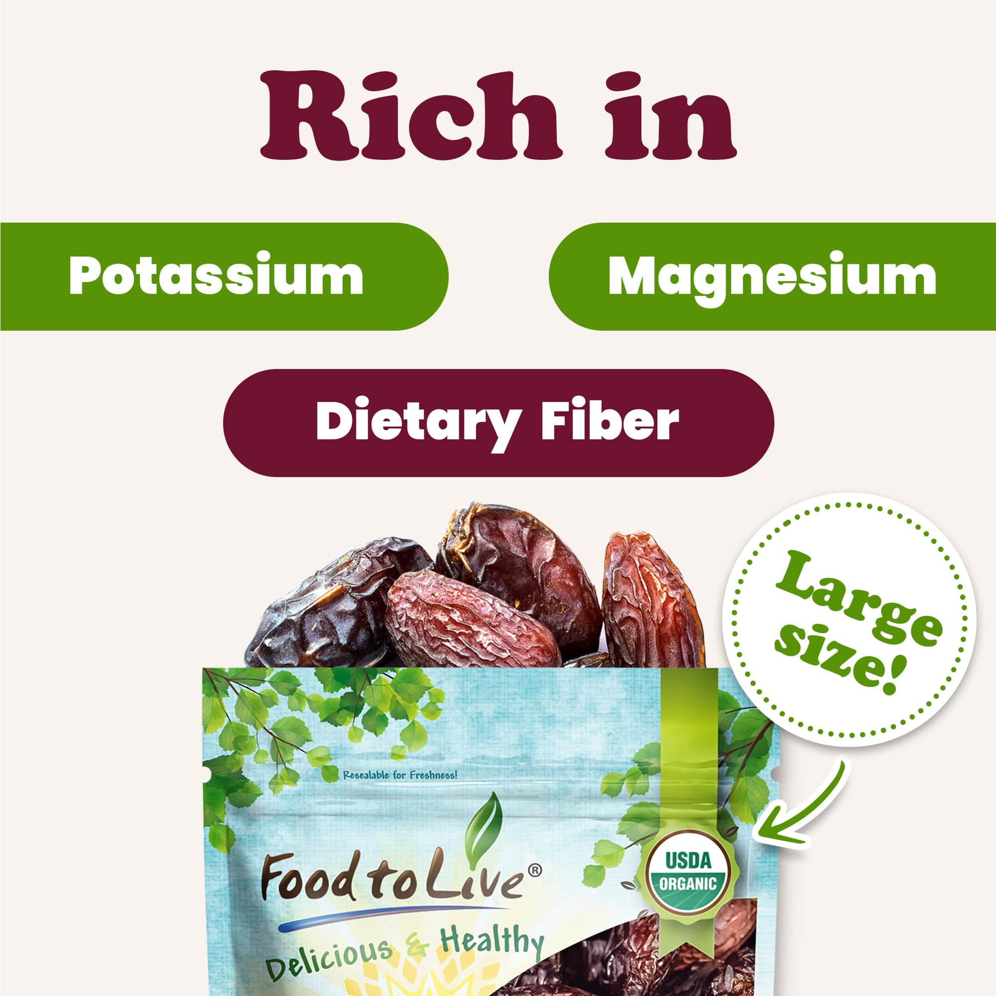 Organic California Medjool Dates, 10 Pounds – Non-GMO Whole Dry Fancy Dates with Pits