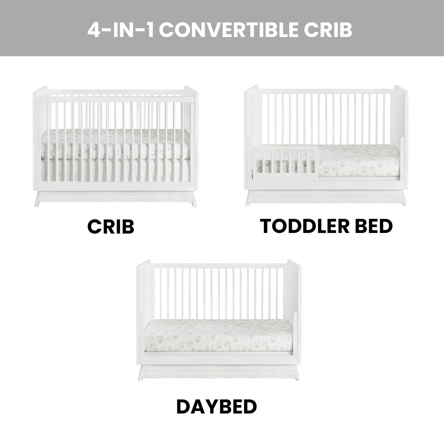 Oxford Baby Dawson Convertible Island Crib, White