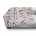 thumbnail image 3 of Modern Soft Flannel Fleece Throw Blanket, Shoes Heels Pattern with Orchid Flowers Petals and Hearts Design Image, Cozy Plush for Indoor and Outdoor Use, 70" x 90", Red White, by Ambesonne, 3 of 6