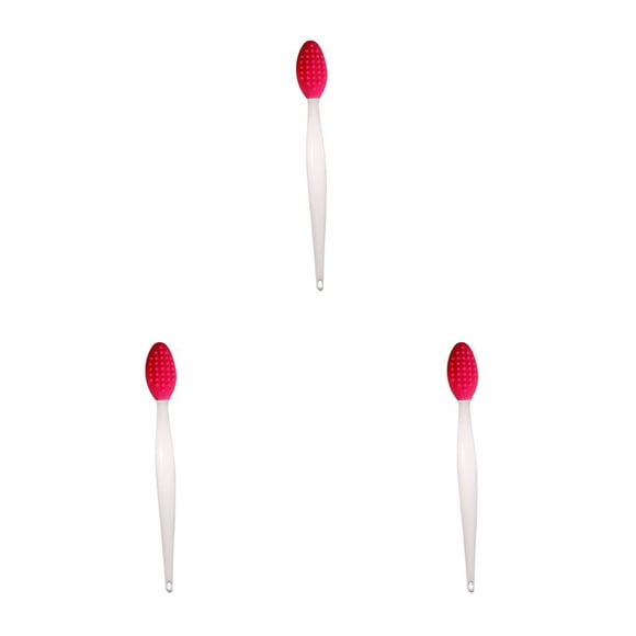 Minnieouse Cepillo de espinillas para la nariz Cepillo de silicona para la nariz Herramienta exfoliante facial de doble cara elástica, rosa roja Type1 NO1