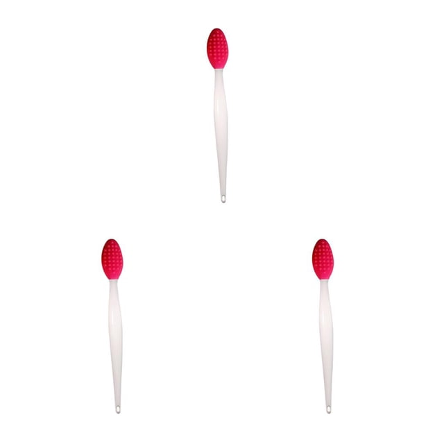 Minnieouse Cepillo de espinillas para la nariz Cepillo de silicona para la nariz Herramienta exfoliante facial de doble cara elástica, rosa roja Type1 NO1