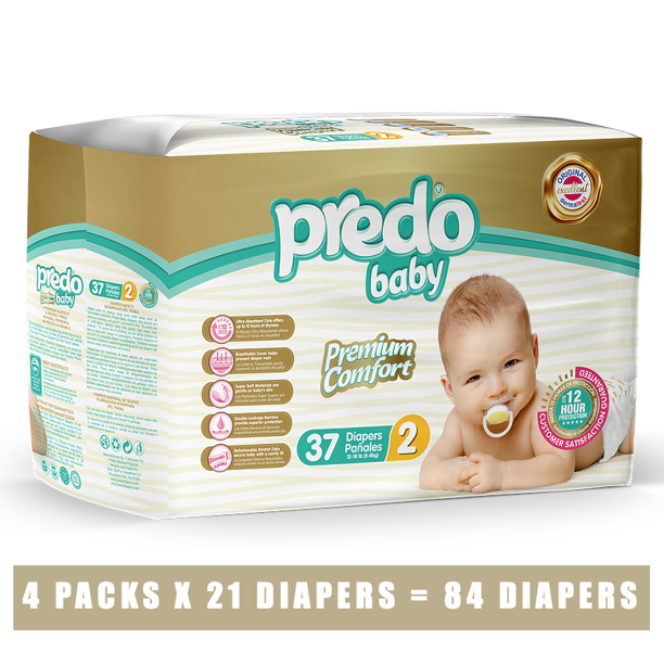 Predo Baby Diapers, Size 2, 148 Diapers