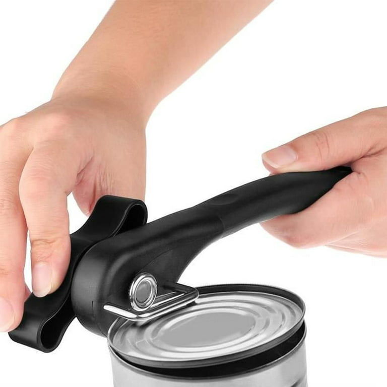 KZGRIT Manual Can Opener, Food-Safe Stainless Steel, Smooth Edge, Tin Lids  Jar Bottle Caps Openers with Non-Slip Handle and Ergonomic Turning Knob for  Elderly with Arthritis(Black) - The Batch Lady