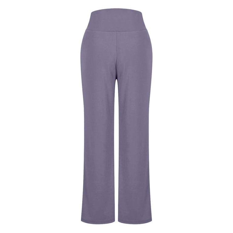 women's purple dress pants Pxkloy Yoga Straight Leg High Waist Slacks Stretchy Lounge Pants Lightweight Casual Loose Slacks with Pockets Gray,S Based on a size Small95% Polyester 5% SpandexImportedAvailable In Plus Sizes Women's Purple High-Waisted Pants &