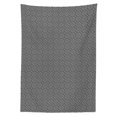 thumbnail image 2 of Geometric Tablecloth, Hipster Abstract Geometry Pattern White Leaf-Like Oval Shape Hypnotic, Rectangle Satin Table Cover Accent for Dining Room and Kitchen, 52" X 70", Black and White, by Ambesonne, 2 of 2