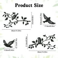thumbnail image 6 of JUMRHFAN Set of 4 Black Metal Tree Wall Decor Metal Bird Art, Wrought Iron Wall Art for Home Kitchen Patio Bedroom, 6 of 8