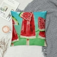 thumbnail image 2 of Hello Summer Red &nbsp;and&nbsp; Pillow Cover Cartoon Green Stripe Background Summer Pillowcase Linen Cushion Cover Decor Home Sofa Car Bed, 2 of 5