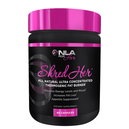 NLA for Her, Shred Her All Natural Ultra Concentrated Thermogenic Fat Burner Capsules, 60 (Best Thermogenic Fat Burner For Women)