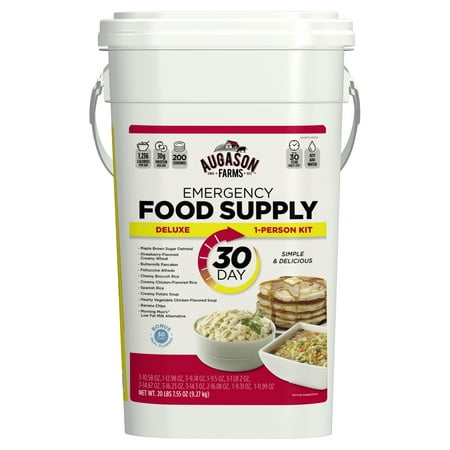 Augason Farms Deluxe Emergency 30-Day Food Supply (1 Person), 200 Servings, 37,080 Calories, Net Weight 20 lbs. 7.55
