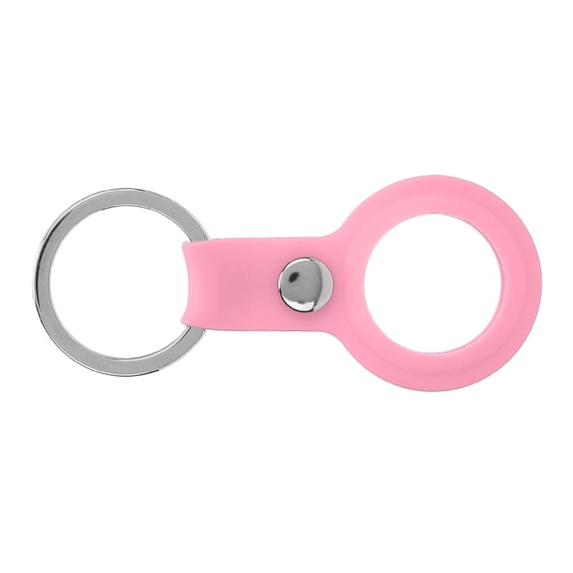 Funda protectora de silicona antipérdida para llavero localizador, funda protectora para iOS (rosa)