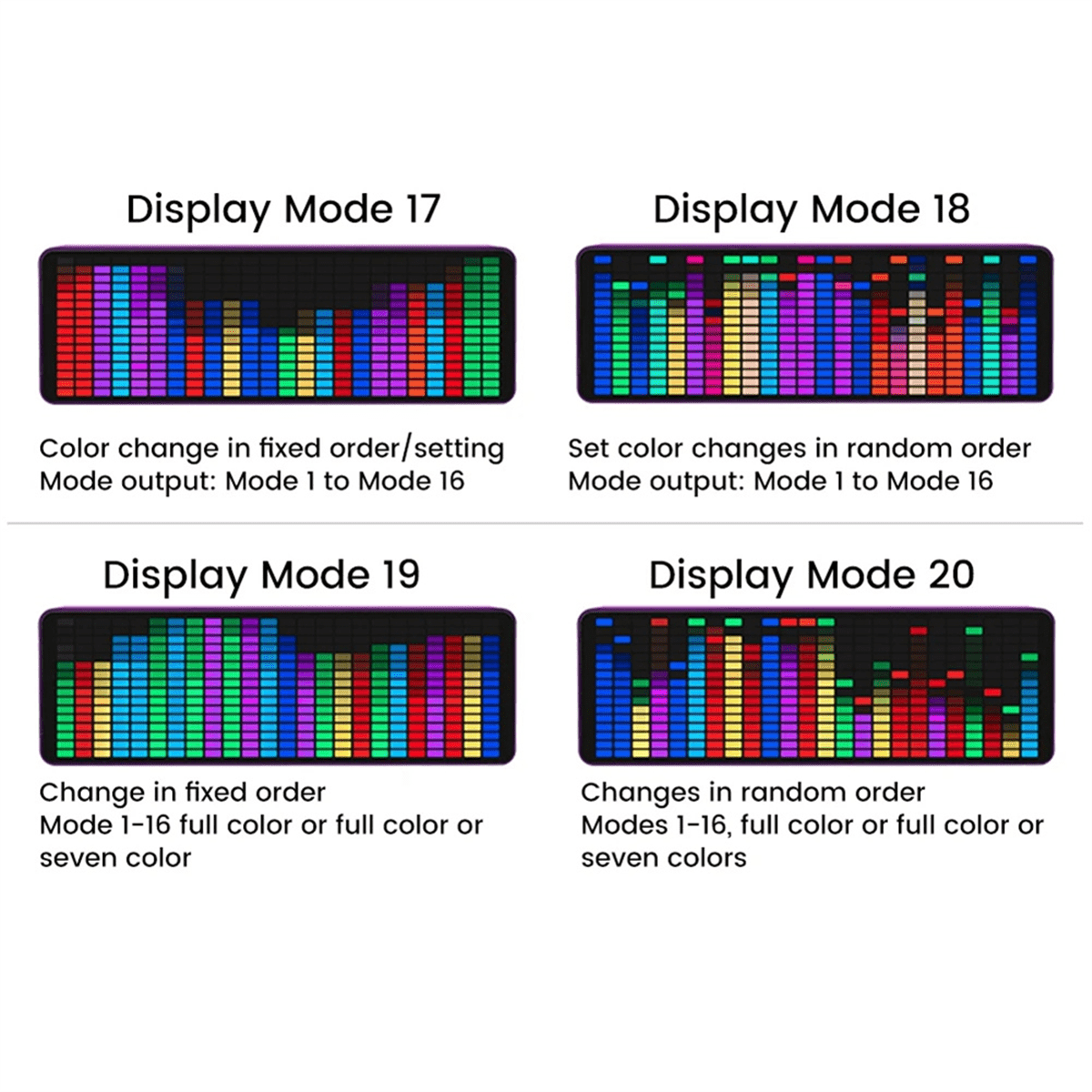 LED Music Spectrum Display RGB Light Colorful Spectrum Pickup Atmosphere Lamp Voice Control Level Indicator
