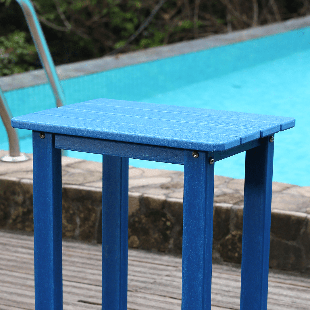 Outdoor Bar Chair, Heightened High Seat Stool for Garden Patio Outdoor Bar Area, Navy Blue