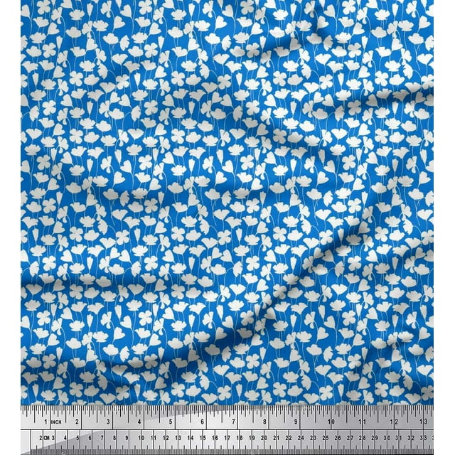 Soimoi Cotton Poplin Fabric Floral Shirting Decor Fabric Printed Yard 56 Inch Wide